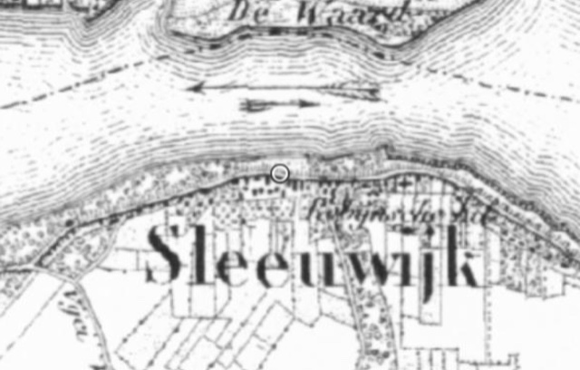 Oude kaart van Sleeuwijk